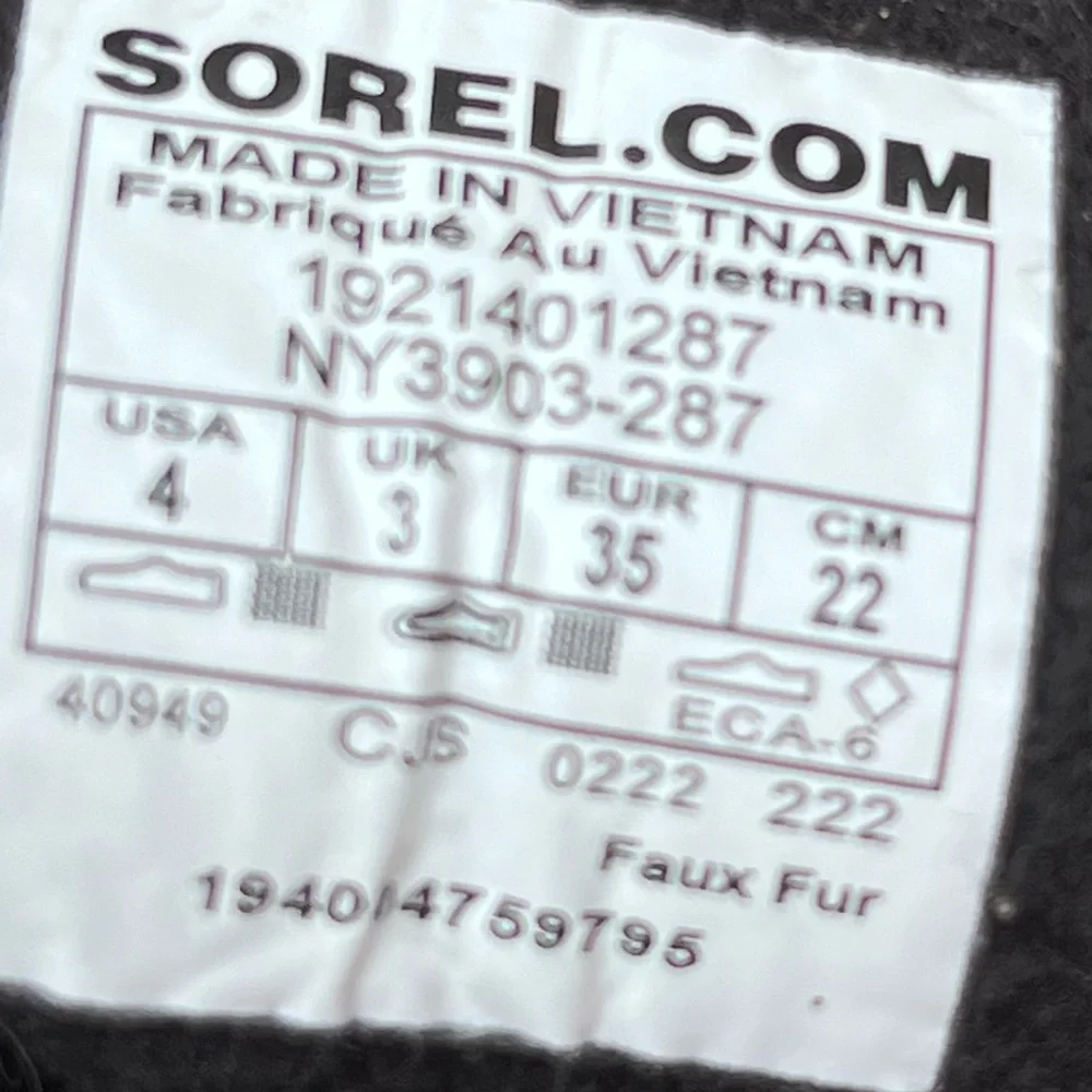 SOREL YOUTH WHITNEY II SHORT EUC Lace Camel 4 Youth Waterproof - Picture 8 of 9